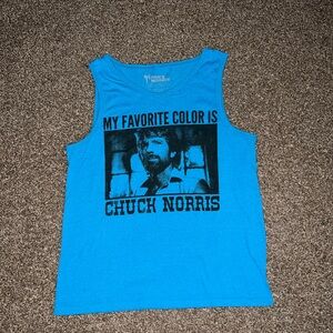 Chuck Norris Vintage OG Favorite Color Blue Black Tank Top